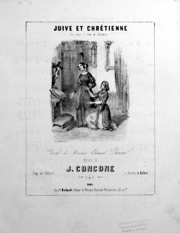 Concone, Giuseppe: - Juive et Chrétienne [Die Jüdin und die Christin] Duo pour 2 voix de femmes. Paroles de Monsieur Edouard Plouvier