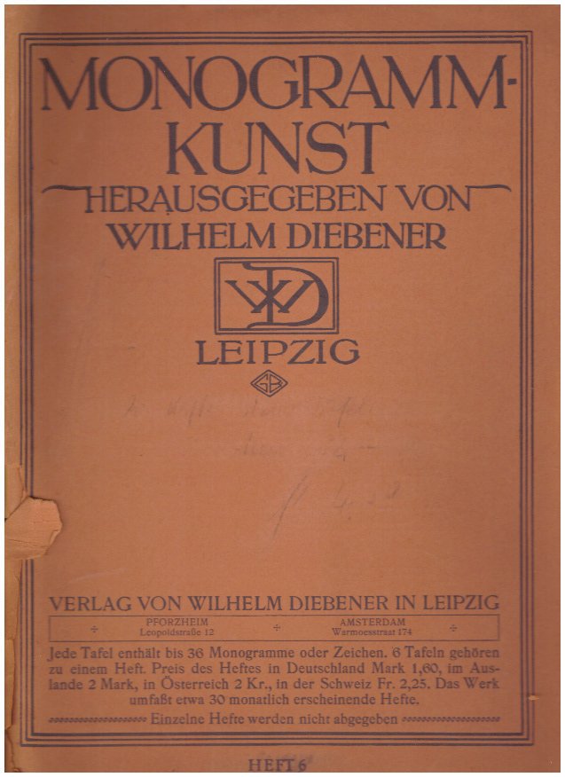 Diebener, Wilhelm - Monogramm-Kunst/L'art des monogrammes/Art of monograms
