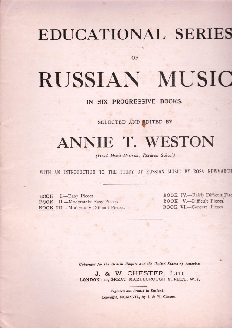 Annie T Weston, Verzameld door - Russian Music
