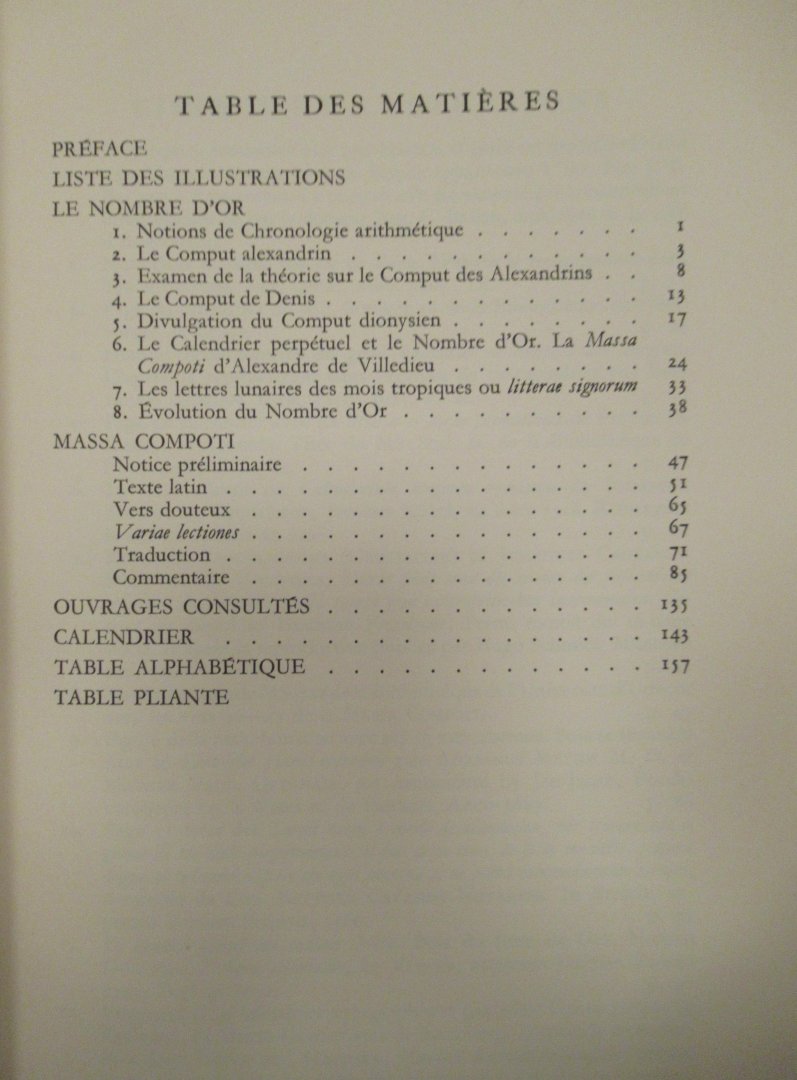 Wijk, W.E. van - Le nombre d'or. Étude de chronologie technique. Suivie du texte de la massa compoti d'Alexandre de Villdieu.
