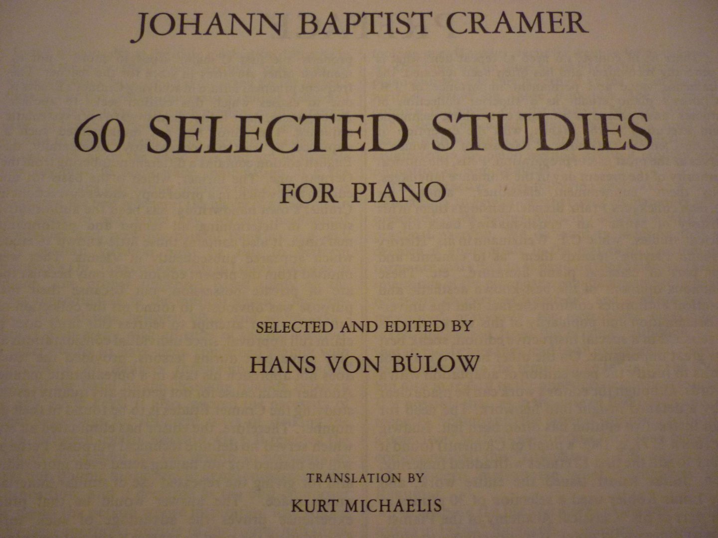 Cramer; Johann Baptist + Buelow; Hans Von - 60 Selected Studies - Piano