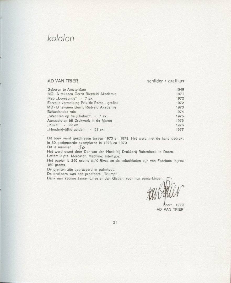 Trier, Ad van - Uitschot? 13 monologen en een lied