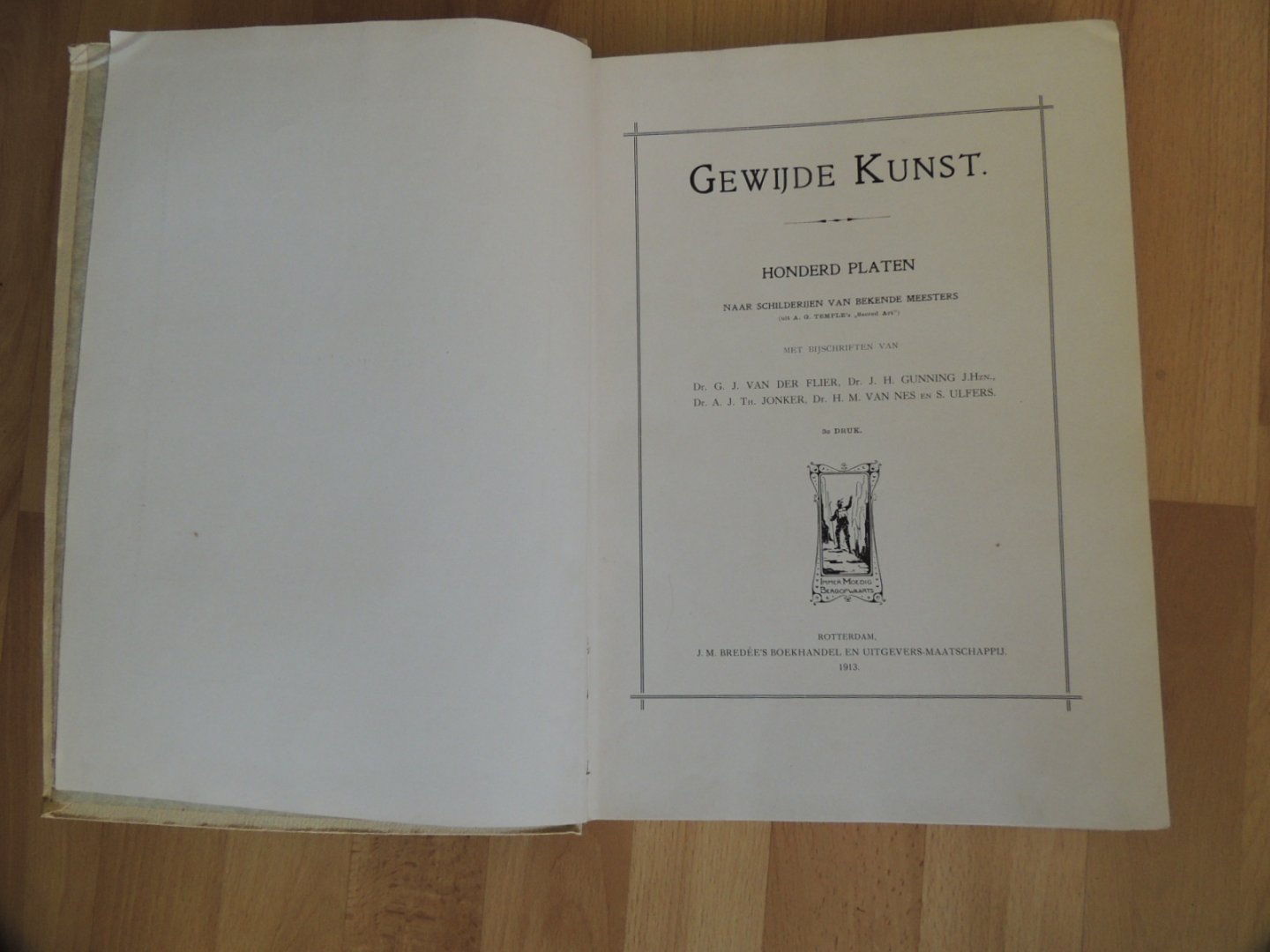 Flier,Dr. G.J. van der; Gunning, Dr. J.H. (JHzn); Jonker, Dr. A.J.Th.; Nes, Dr. H.M. van ; Ulfers, S. (bijschrijvingen bij getoonde platen) - Gewijde Kunst, Honderd platen naar schilderijen van bekende meesters ( uit A.G. TEMPLE's "Sacred Art") met bijschriften