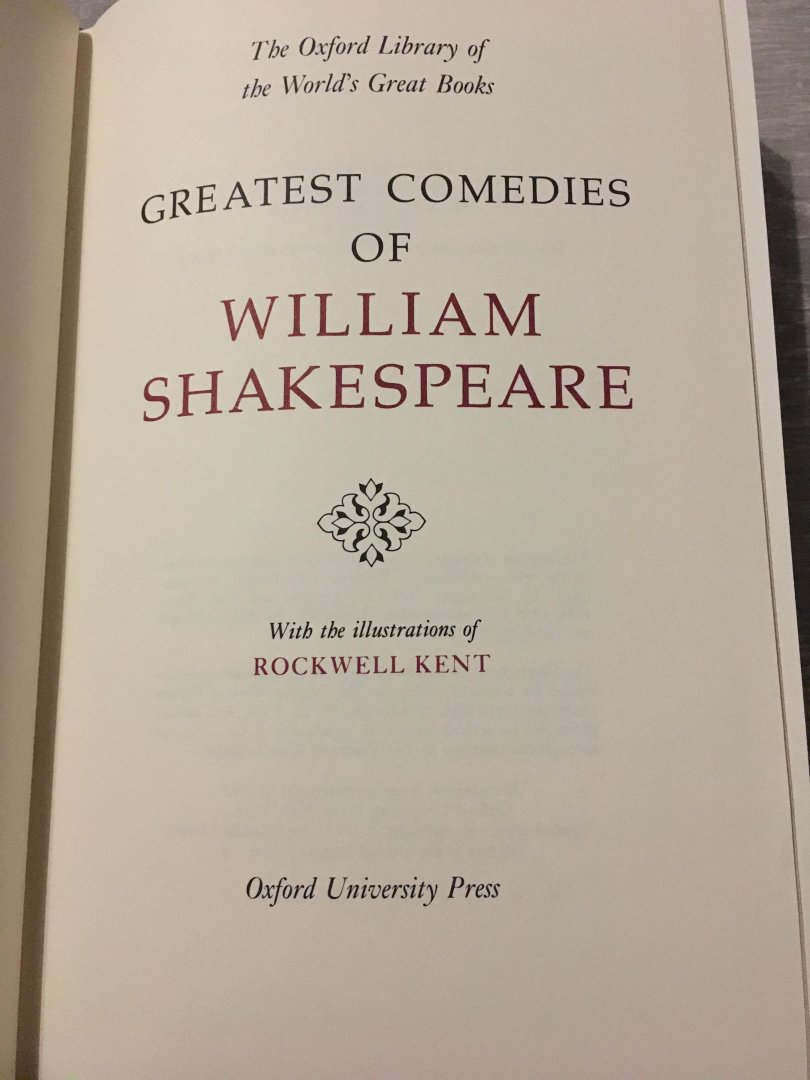 William Shakespeare, Rockwell Kent - The World’s great Books; Greatest comedies of William Shakespeare
