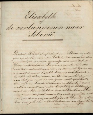 Cottin  Marie Josephine - Elisabeth of de verbannenen naar Siberie uit het Fransch vertaald door S.E. Paraira