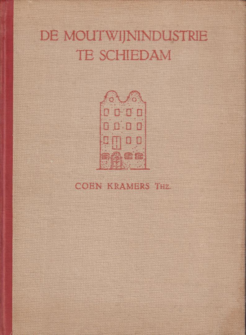 Kramers, Coen Thz. (Architect te Schiedam) - De Moutwijnindustrie te Schiedam, 297 pag. linnen hardcover, goede, gebruikte staat (wat slijtage hoeken, rug is verkleurd)