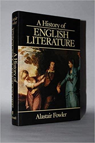 FOWLER, Alastair - A History Of English Literature