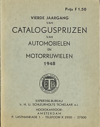  - Vierde jaargang van catalogusprijzen van automobielen en motorrijwielen 1948.