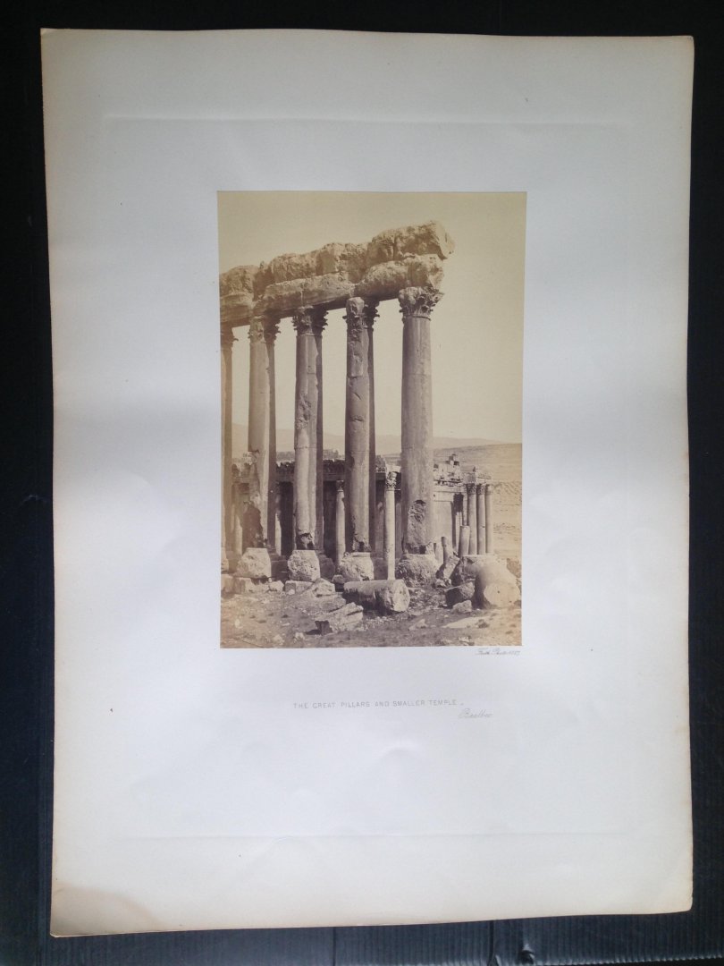 Frith, Francis - The Great Pillar and Smaller Temple, Baalbec, Series Egypt and Palestine