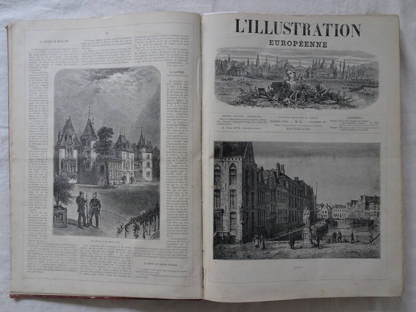 Spée, Théo (ed.). - L'Illustration Européenne. Première année, Novembre 1870- 11 Novembre 1871. 52 vols. in 1 binding.