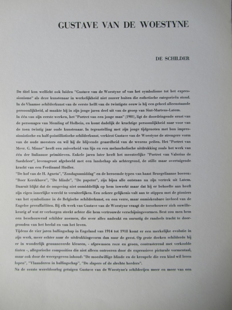 Woestyne, Gustave van - Gustave van Woestyne 1881 - 1947
