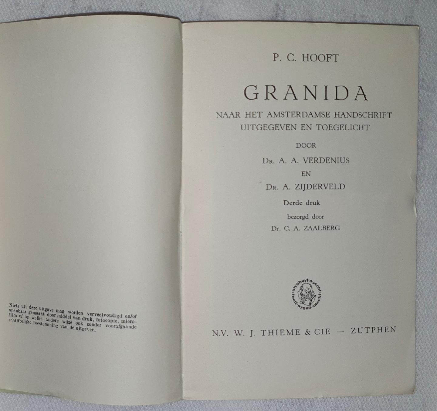 Hooft, P.C. - Granida - naar het Amsterdams handschrift uitgegeven en toegelicht