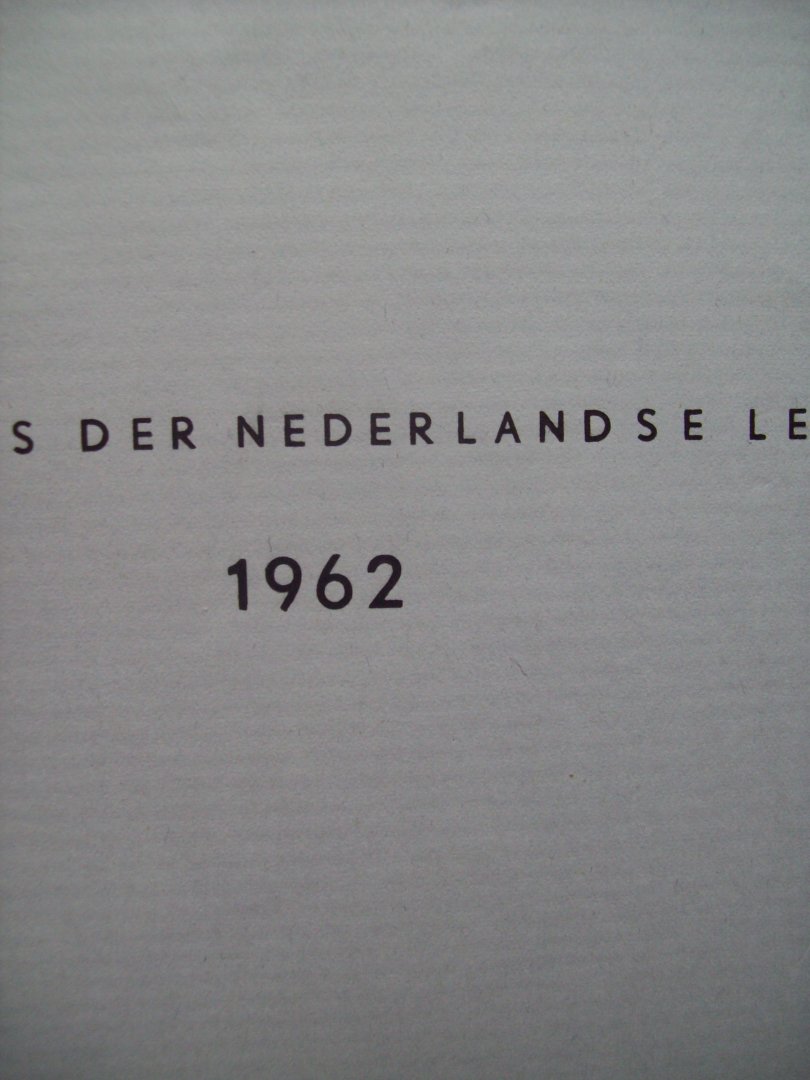 Ministerie K&W - Programma voor de uitreiking van de Prijs Der Nederlandse Letteren 1962 aan Stijn Streuvels