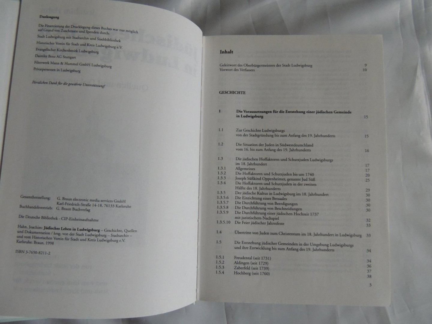Joachim Hahn; Stadtarchiv - Jüdisches Leben in Ludwigsburg Geschichte, Quellen und Dokumentation