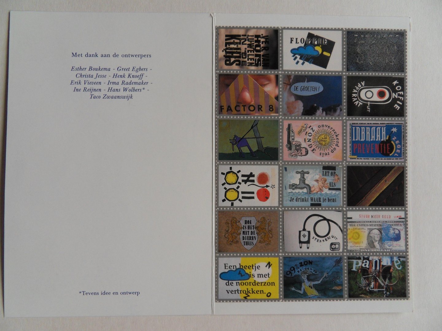 Wolbers, Hans (idee en ontwerp); e.a. - Drukkerij van Rossum doet de deur dicht. [ humoristische aankondiging van hun vakantiesluiting ].