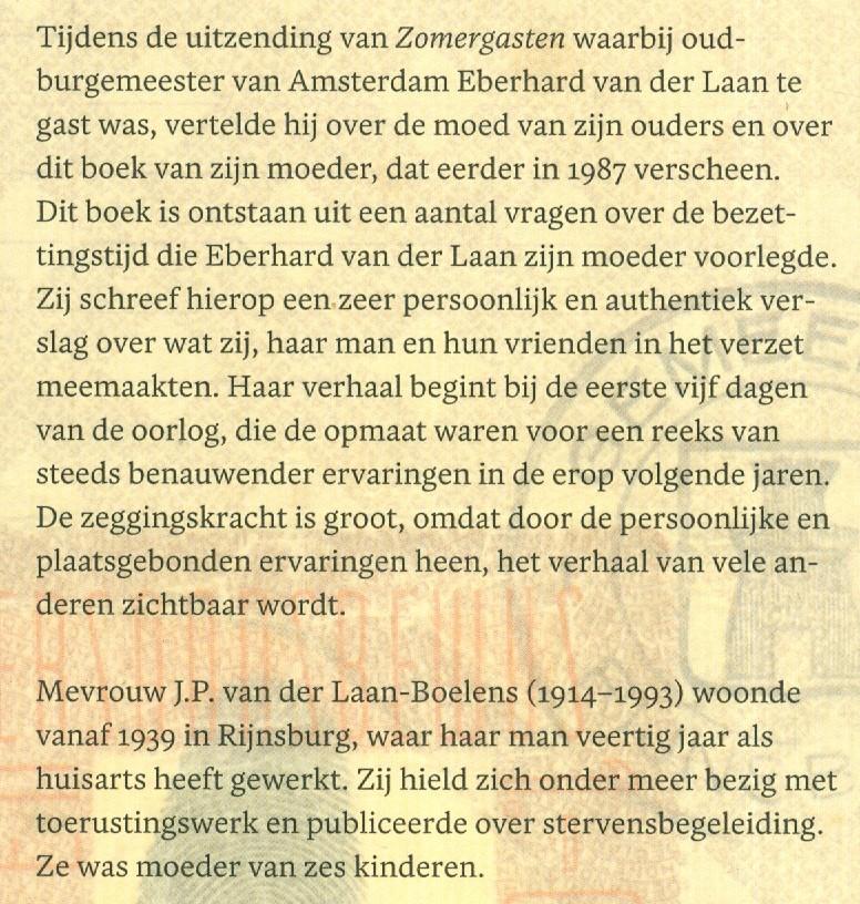 Laan-Boelens, J.P. van der - Lieve Eberhard, in antwoord op je vragen