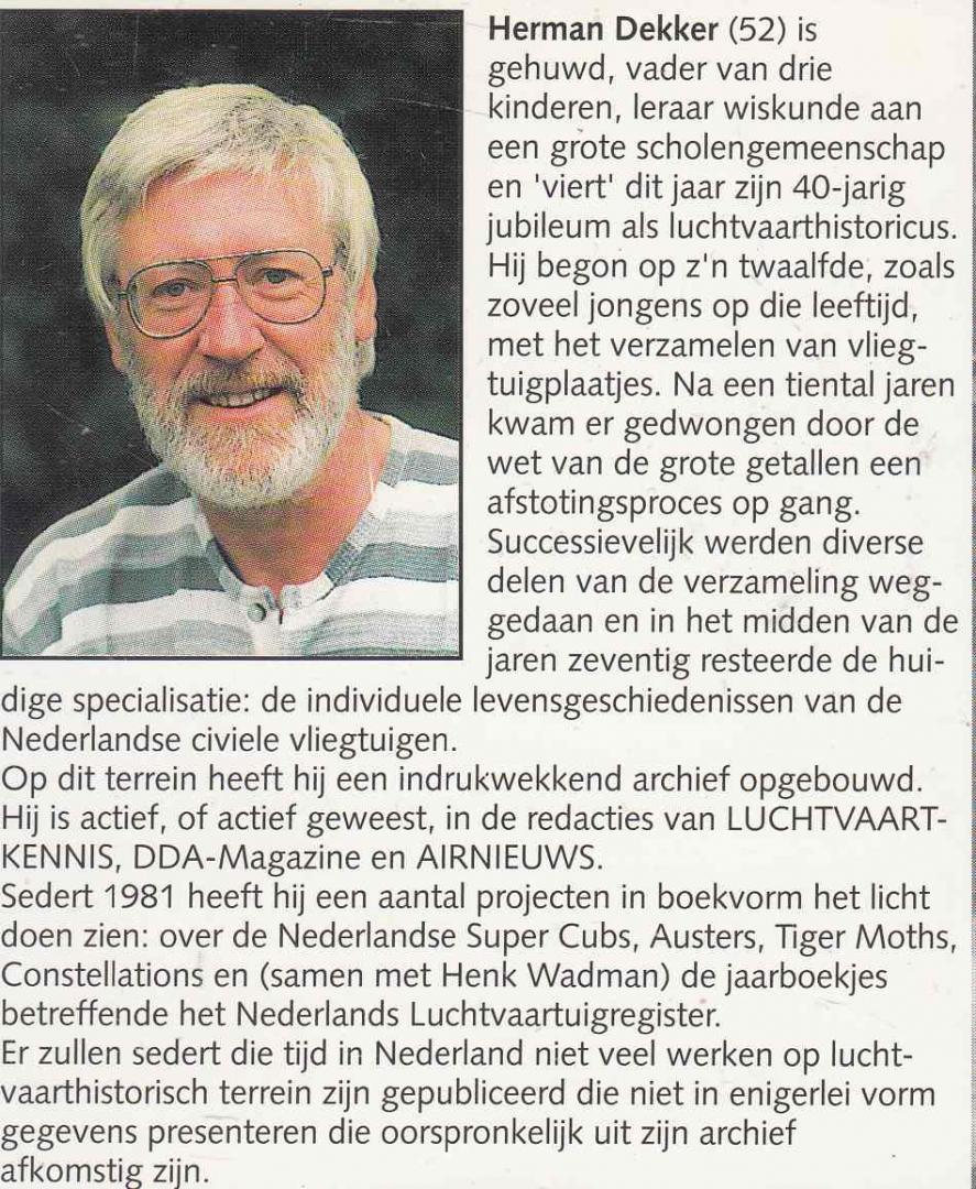 Dekkers, Herman - 75 jaar Nederlandse luchtvaartuigregisters, 1920-1996