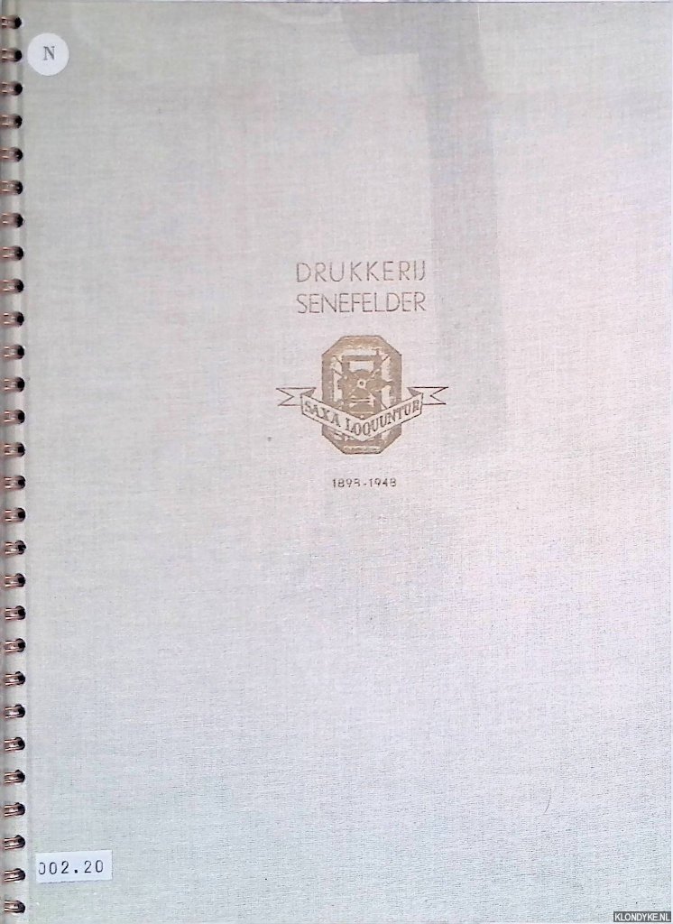 Masch Spakler, H. v.d. - Gedenkboek Drukkerij Senefelder 1898-1948