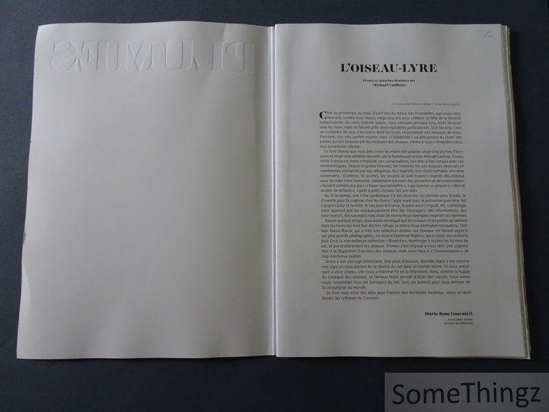 Michaël Cailloux / Marie-Rose Guarniéri. - Plumes. L'oiseau-lyre. Plumes et planches dessinées par Michaël Cailloux.