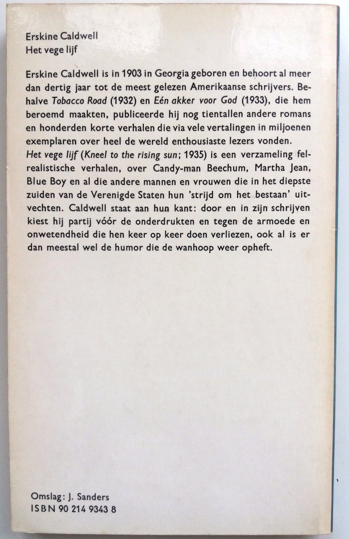 Caldwell, Erskine - Het vege lijf