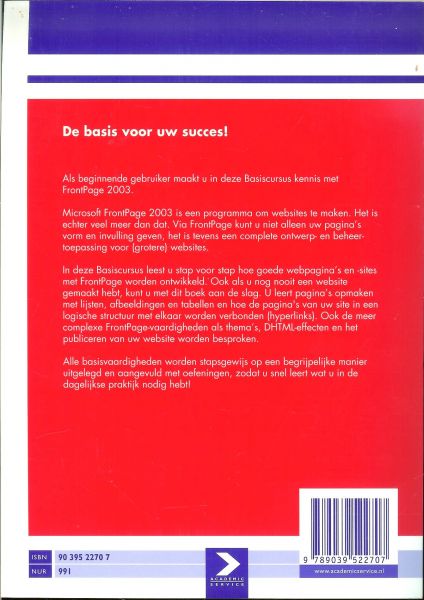 Kassenaar, Peter - Basiscursus FrontPage / 2003