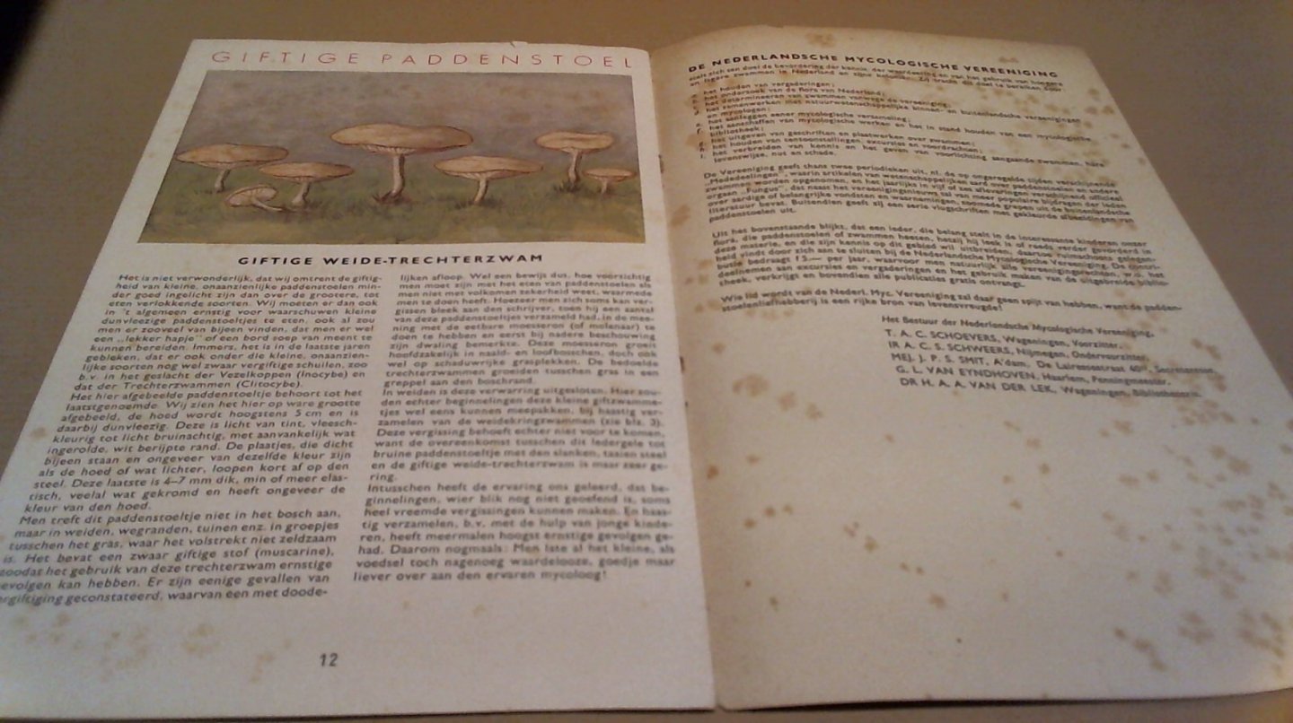 Lek Dr. H.A.A. van der - Eenige eetbare en giftige Paddenstoelen, met bereidingswijzen der eetbare soorten.