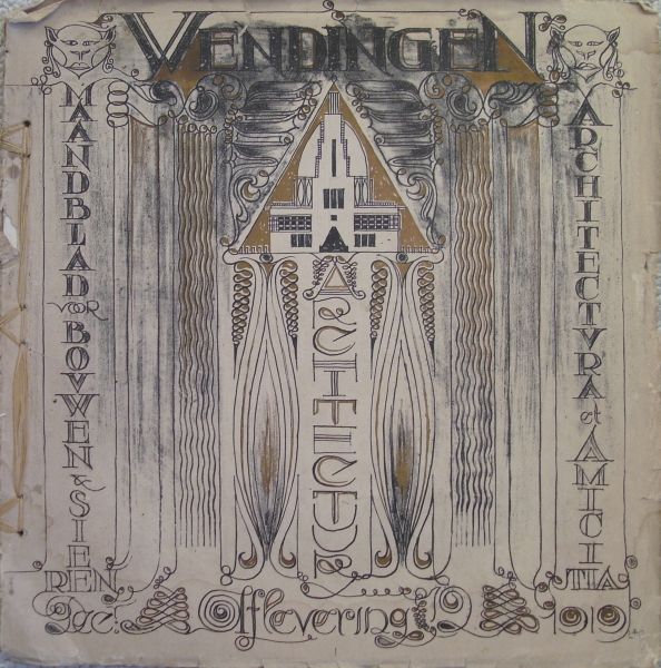  - Maandblad Wendingen 1919 nr. 12: Architectuur. Omslag met litho van G. F. La Croix.