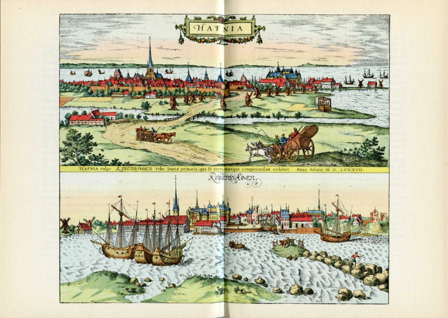 Braun, Georg/ Hogenberg, Frans - Oude Europese stadsgezichten. 24 gekleurde prenten. Vert.: J.M. Palm
