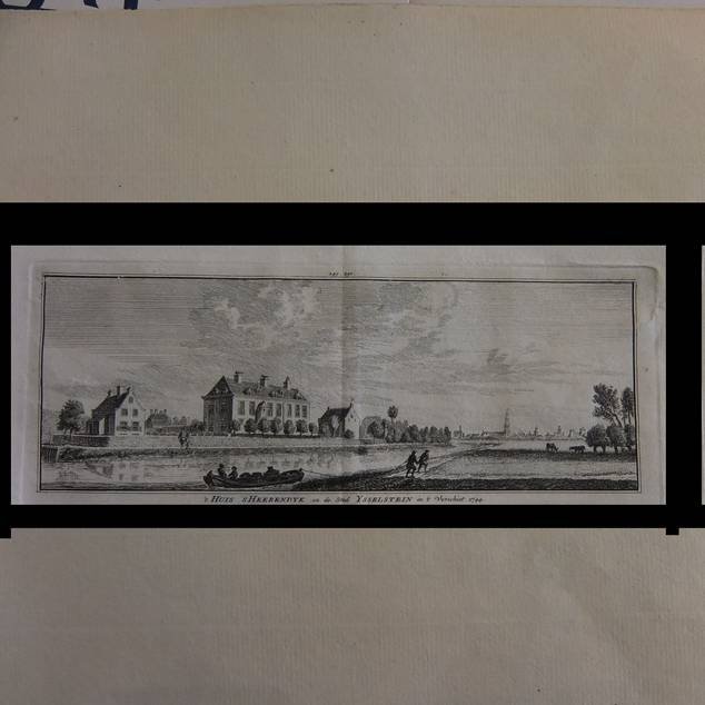 IJsselstein. - 't Huis 's Heerendyk en de stad Ysselstein in 't verschiet.