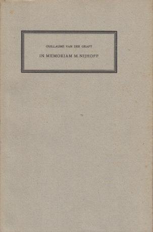 (NIJHOFF, M.). GRAFT, Guillaume van der - In memoriam M. Nijhoff. Twee gedichten.