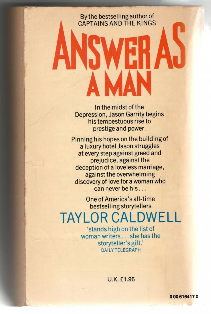 Caldwell, Taylor - Answer as a Man