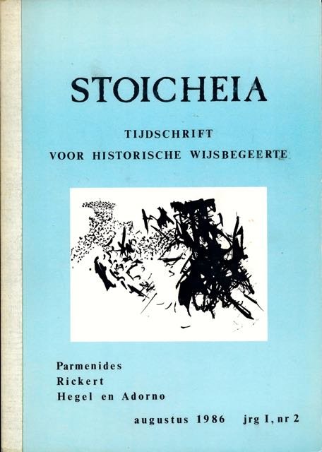 Schulte, Annelies & Rudi te Velde (redactie). - Stoicheia: Tijdschrift voor Historische Wijsbegeerte.