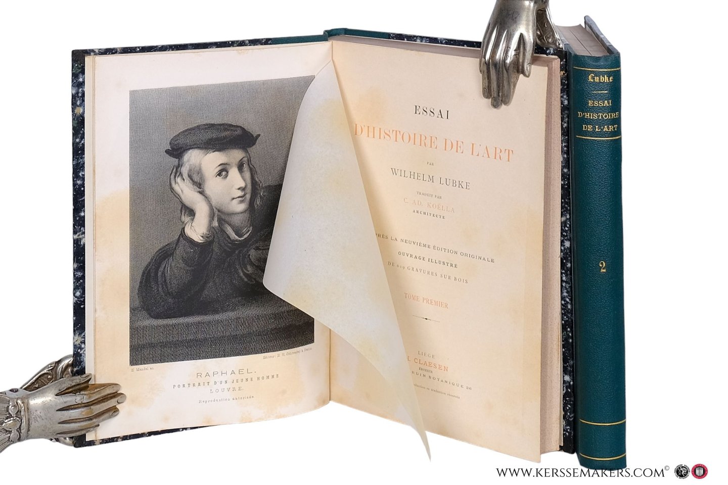 Lubke, Wilhelm. - Essai d'histoire de l'art. Traduit par C. Ad. Koëlla, d'après la neuvième édition originale. Ouvrage illustré de 619 gravures sur bois. [ 2 volumes ].