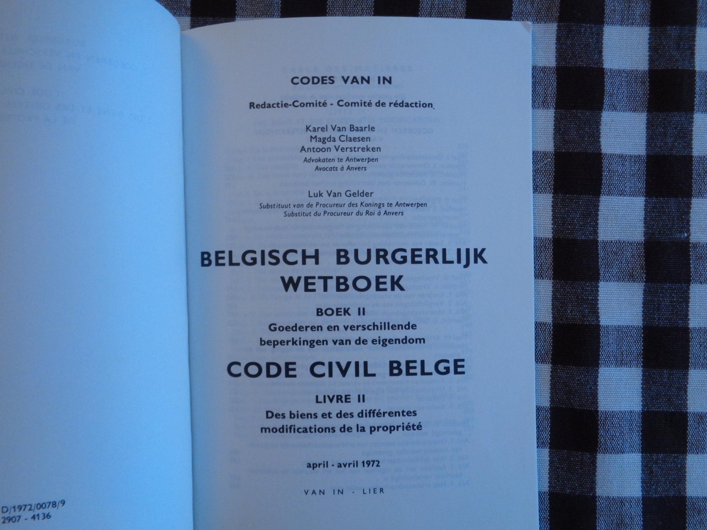 luk van gelder  karel van baarle magda claesen - belgisch burgerlijk wetboek