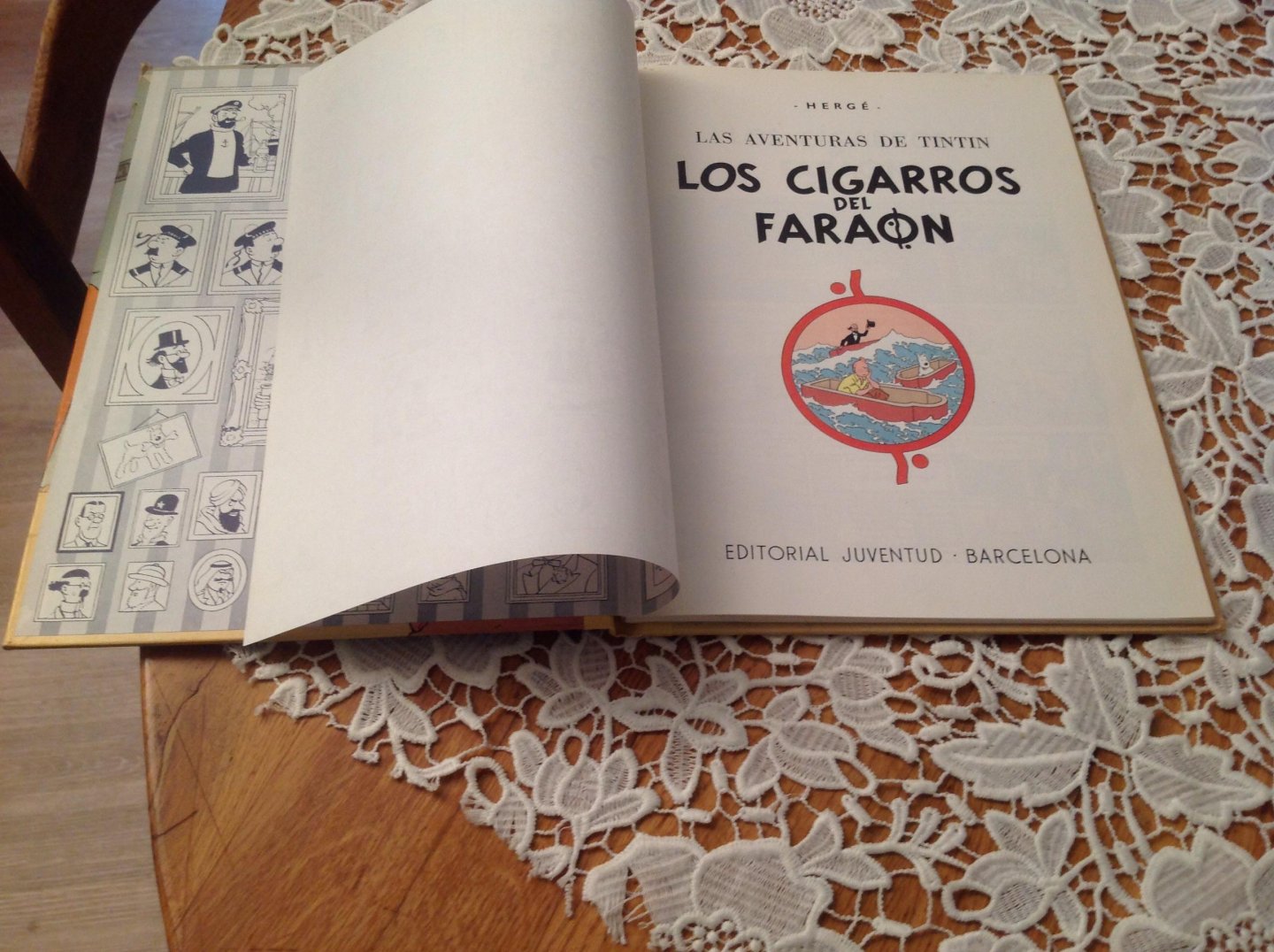 Hergé - Los Cigarros Del Faraøn luxe hardcoverversie Gouden titel opdruk