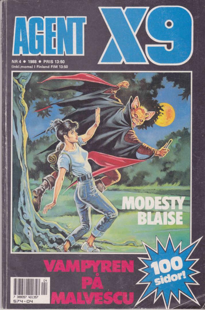 Striptijdschrift - Agent X9 - 1988 Nr. 4 (met Modesty Blaise - Zweedse Taal)