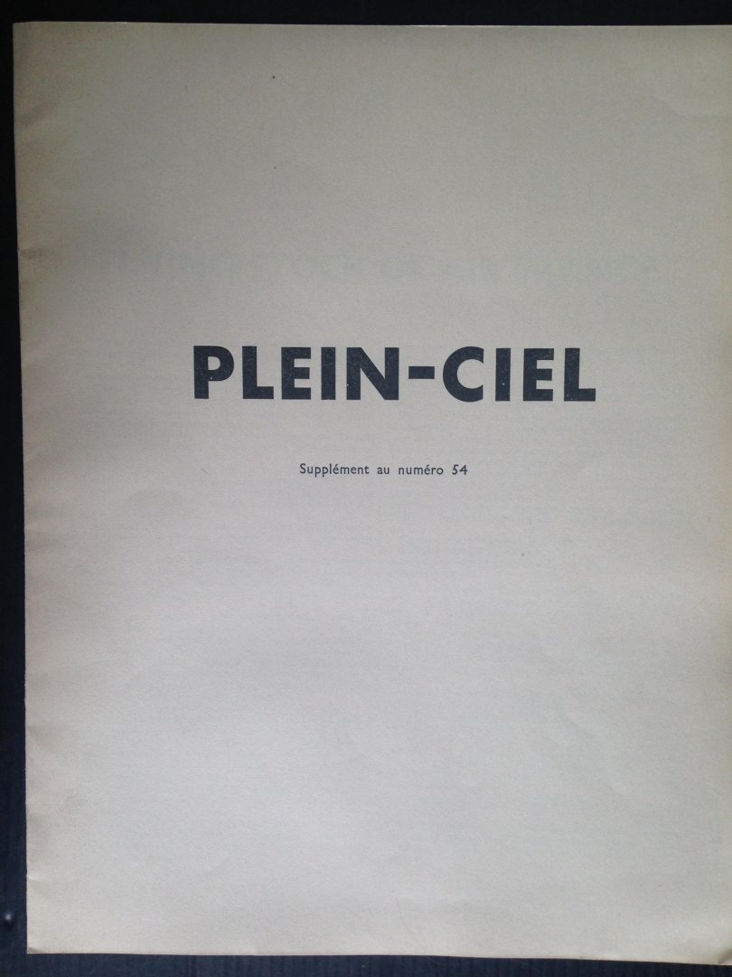  - Supplement 54 bij Journal Plein Ciel, Revue Bimestrielle d?Aviation