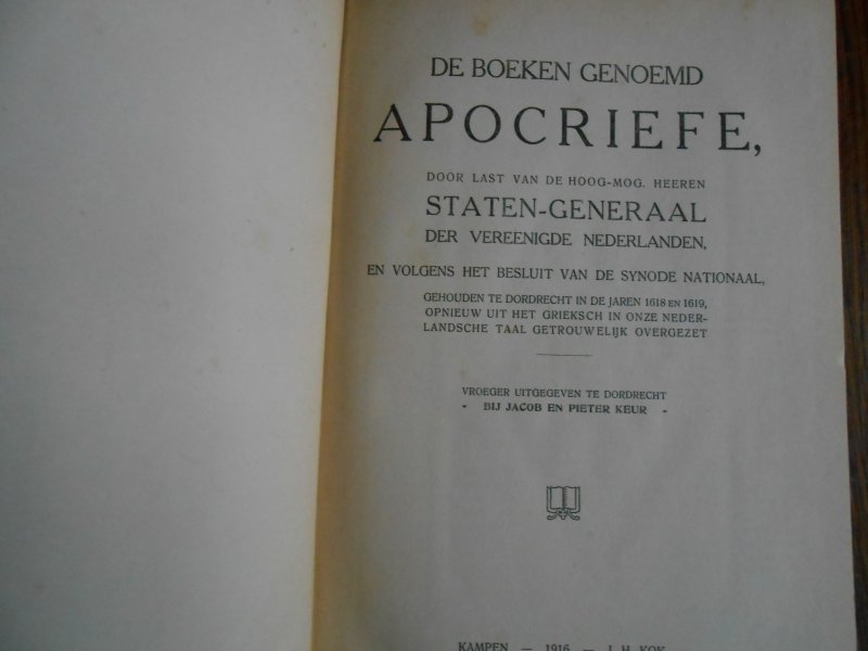 Boekwinkeltjes.nl - - De boeken genoemd Apocriefe