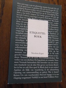 Kaper, Nicolette - Etiquetteboek