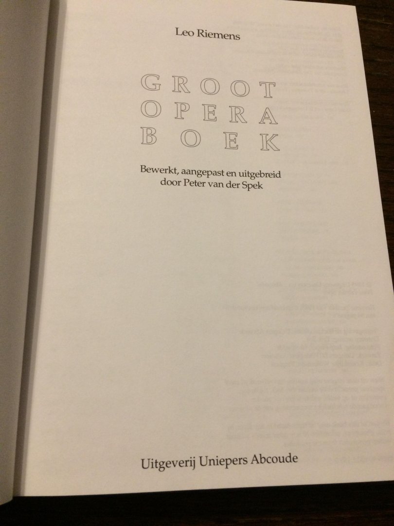 Riemens, L. - Groot operaboek