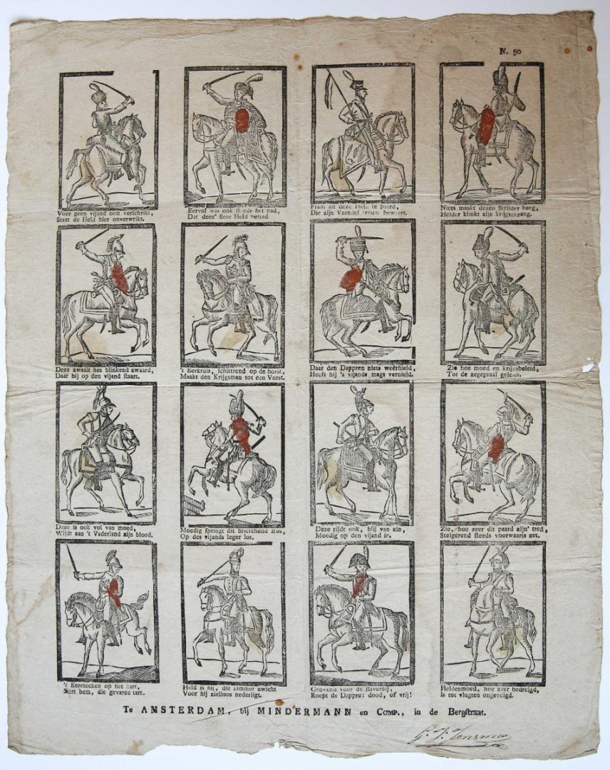  - Centsprent: [Militaire Ruiterij]. No. 50.