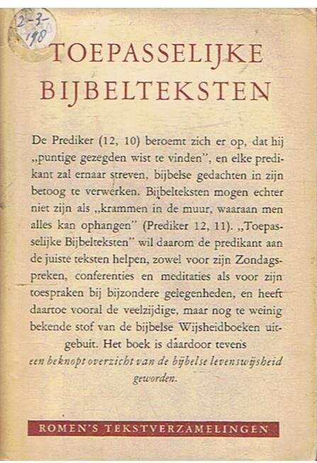 Born, A. van den  -  verzameld en geordend door - Toepasselijke bijbelteksten