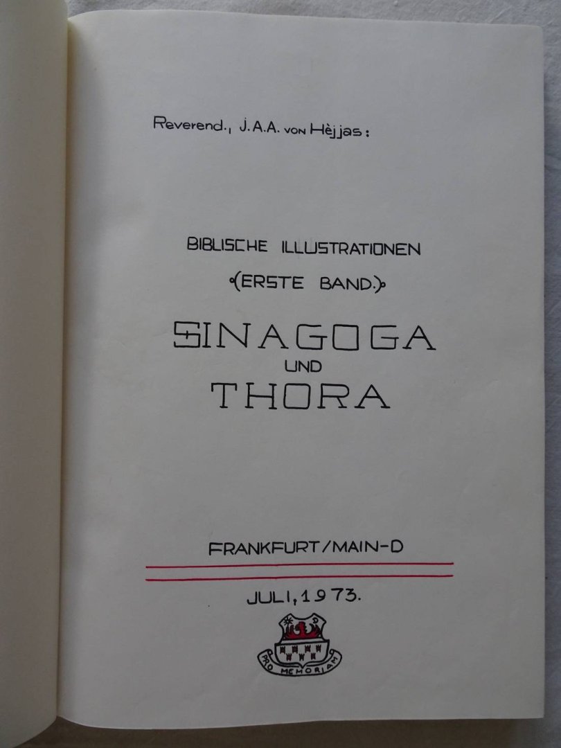 Hejjas, J.A.A. (Reverend). - Biblische Illustrationen. Manuscript , 6 Volumes: I. Thora, II.  Josua - Maleachi, III. Das Evangelium nach Mattäus, IV. Das Evangelum nach Markus. V. Das Evangelium nach Lukas. VI. Das Evangelium nach Johannes.