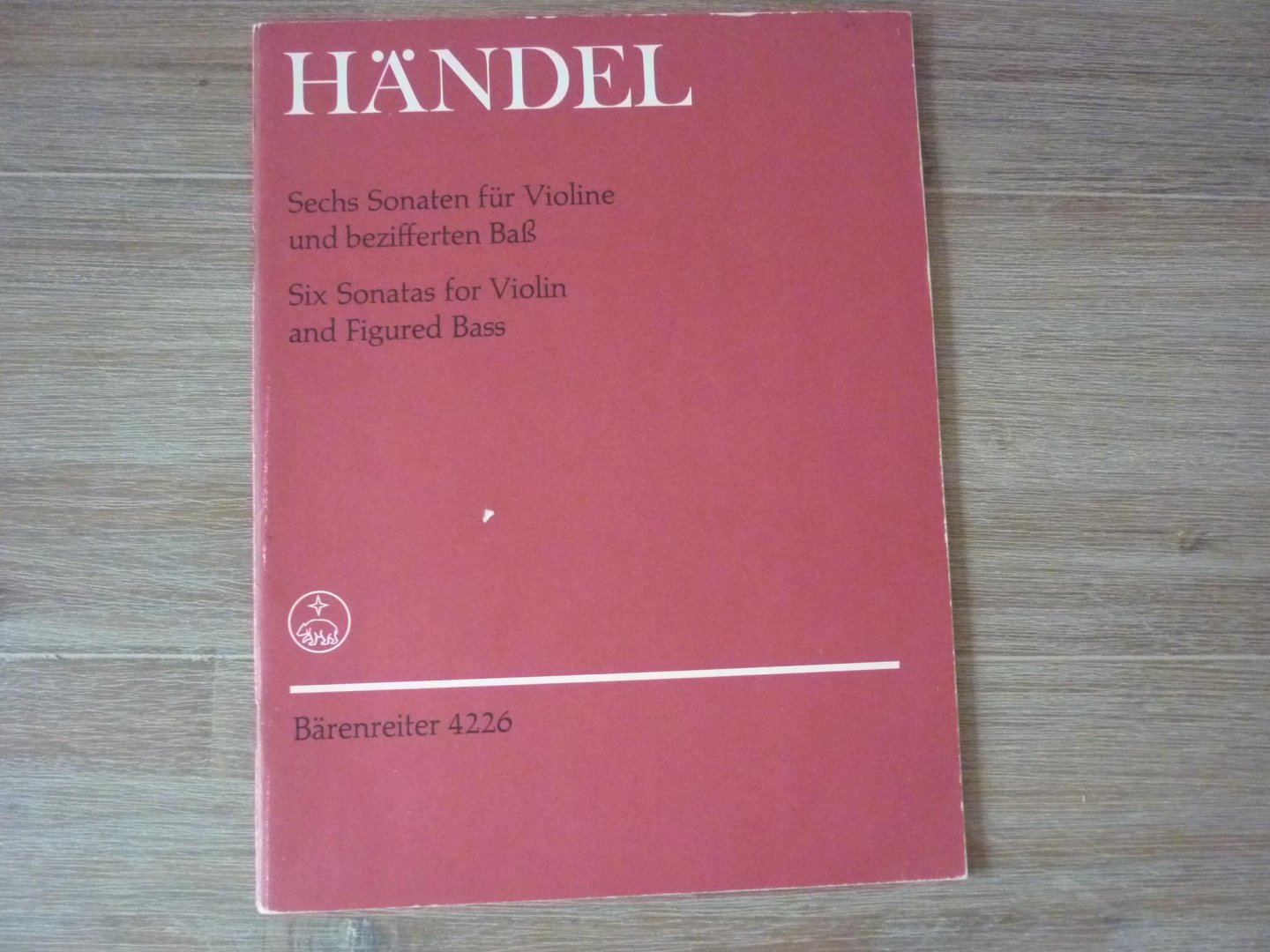 Handel; Georg Friedrich (1685-1759) - Sechs Sonaten fur Violine und besifferten Bass