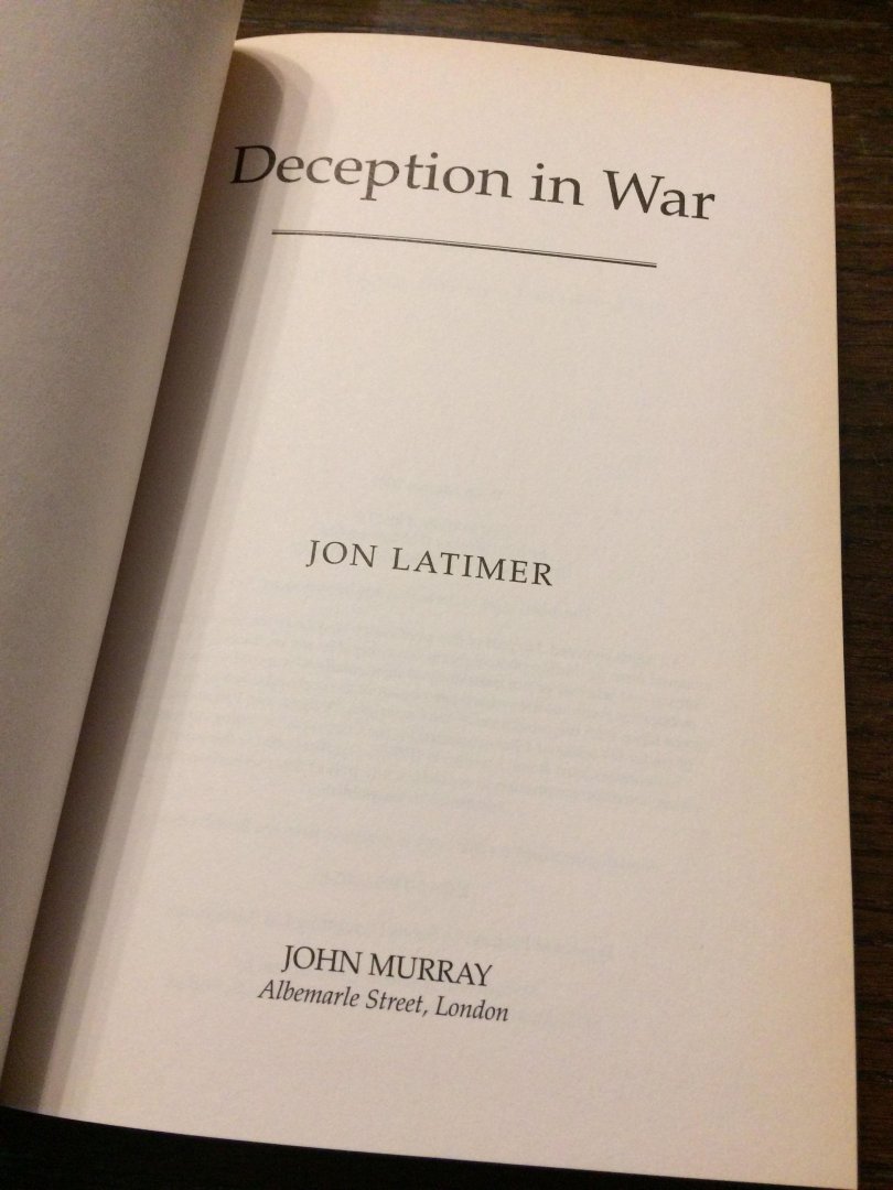 Jon Latimer - Deception in war