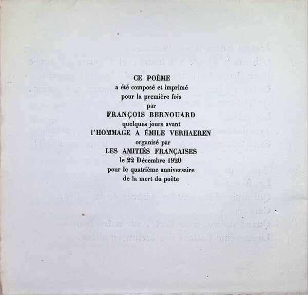 Emile Verhaeren - A ceux qui viennent  Poëme inédit de feu