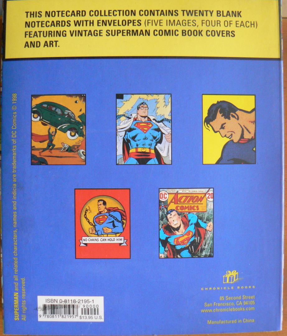 - Superman 20 Notecards & Envelopes, 4 each of 5 designs
