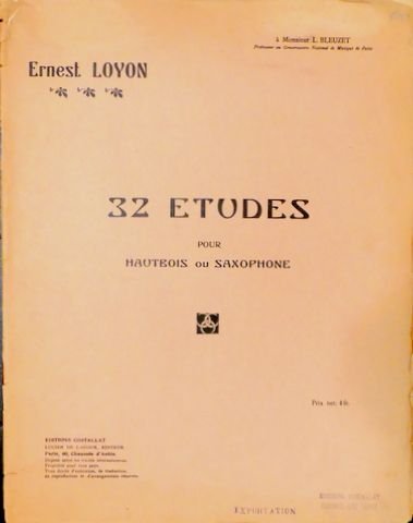 Loyon, Ernest: - 32 études pour hautbois ou saxophone
