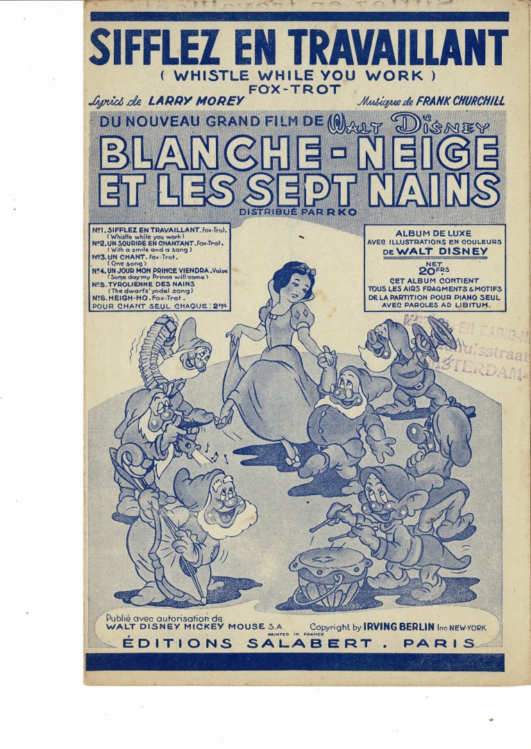 Disney,Walt - Sneeuwwitje sifflez en travaillant