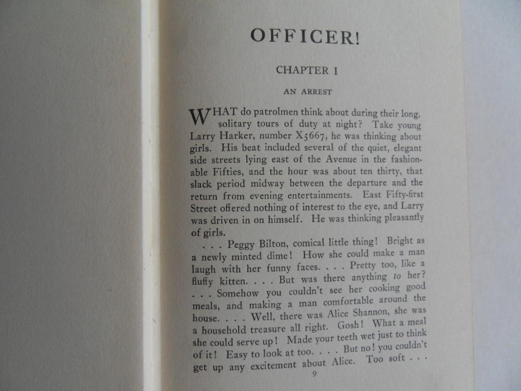 Footner, Hulbert [ 1879 - 1944; was a Canadian born American writer of primarily detective fiction ]. - Officer! [ FIRST edition ].